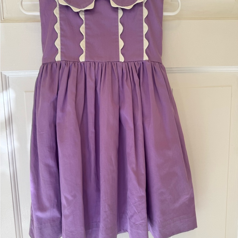 Rachel Riley Girls 18M Light Lilac Cotton Pleated Dress Excellent